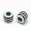 Opaque Stripe Resin European Beads RESI-S344-12-2