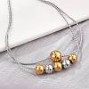 304 Stainless Steel Rolo Chain Multi-layer Bracelets for Women BJEW-D337-01A-GP-2
