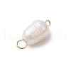 Natural Freshwater Pearl Rice Connector Charms PALLOY-JF03395-5