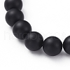 Natural Black Agate(Dyed & Heated) Beads Stretch Bracelets BJEW-JB04801-4
