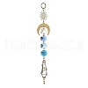 Wire Wrapped Bullet Glas Pendant Decoration HJEW-JM03122-01-4