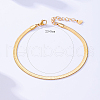 Women's Brass Flat Snake Chain Anklets for Summer Beach FN9092-4