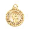 Brass Micro Pave Clear Cubic Zirconia Pendants KK-U007-01G-09-1