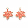 Autumn Theme Rack Plating Alloy Enamel Pendants X-ENAM-N055-068-2