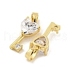 Brass Micro Pave Clear Cubic Zirconia Pendants KK-G490-02G-2