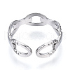 304 Stainless Steel Oval Open Cuff Ring RJEW-N040-39-3