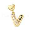 Rack Plating Brass Micro Pave Clear Cubic Zirconia Perdants KK-C067-12G-V-1