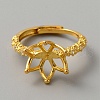 Adjustable Brass Ring Findings KK-WH0062-40G-2