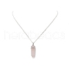 Natural Rose Quartz Geometry Pendant Necklace NJEW-JN04239-03-3