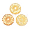 Natural Yellow Shell Carved Cabochons SSHEL-I026-17B-1