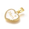 Brass Micro Pave Clear Cubic Zirconia Pendents KK-R212-12G-01-2