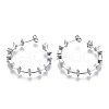 Brass Micro Pave Clear Cubic Zirconia Stud Earrings EJEW-N011-14P-NF-1