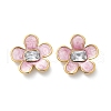 304 Stainless Steel Flower Stud Earrings EJEW-S268-01G-A-5