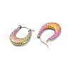 Ion Plating(IP) 304 Stainless Steel Chunky Oval Hoop Earrings for Women EJEW-P202-08MC-2