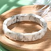 Sqaure Synthetic Howlite Beads Stretch Bracelets for Women Men BJEW-C097-06V-2