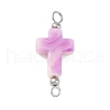 35Pcs 7 Colors Two Tone Cross Acrylic Connector Charms PALLOY-JF03528-02-2