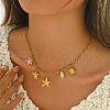 Ocean Elegant Stainless Steel Starfish Shell Shape Pendant Necklaces for Women WB2841-2