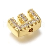 Rack Plating Brass Micro Pave Clear Cubic Zirconia Beads X-KK-G500-30G-E-2