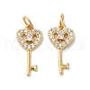 Rack Plating Brass Cubic Zirconia Pendants KK-K349-21G-1