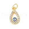 Brass Micro Pave Cubic Zirconia Enamel Pendants KK-D357-01A-G-1