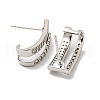 Brass with Clear Cubic Zirconia Stud Earrings EJEW-B035-17P-2