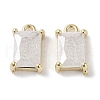 Brass Micro Pave Cubic Zirconia Charms KK-G491-31G-04-1