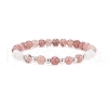 4Pcs 4 Style Natural & Synthetic Mixed Gemstone Round Beaded Stretch Bracelets Set for Women BJEW-JB09113-2