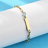 304 Stainless Steel Paperclip Chain Bracelets BJEW-A035-04G-01-4