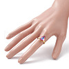 Glass Rhinestone Adjustable Rings RJEW-JR00558-3