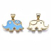 Brass Micro Pave Clear Cubic Zirconia Pendants ZIRC-N039-207B-2