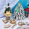 SUNNYCLUE 4 Sets 4 Styles Christmas Unfinished Wood Pendant Decorations WOOD-SC0001-87-4
