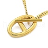 Ion Plating(IP) 304 Stainless Steel Oval Pig Nose Pendant Necklaces for Women NJEW-U016-05G-2