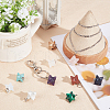 SUNNYCLUE 10Pcs 10 Colors Rose Quartz & Quartz Crystal & Amethyst & Picture Jaspe & Opalite & Turquoise & Blue Goldstone & Goldstone & Howlite & Malachite Gemstone Pendants G-SC0002-01-5