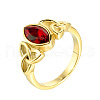Horse Eye & Knot 304 Stainless Steel with Cubic Zirconia Finger Rings FS-WG8EA45-01-2