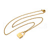 304 Stainless Steel Rolo Chain Pendant Necklaces NJEW-S444-01G-25-2