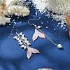 Resin Mermaid Tail Asymmetrical Earrings EJEW-TA00275-3