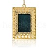 Golden Tone Alloy Resin Rectangle Big Pendants PALLOY-J103-08G-2