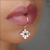 Brass Pave Clear Cubic Zirconia Flower Cuff Dangle Lip Rings FS-WGF1CAD-03-3