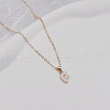 Alloy White Enamel Initial Pendant Necklaces WG51722-25-1