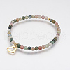 Natural Gemstone Beaded Stretch Bracelets BJEW-JB03543-2