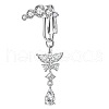 304 Stainless Steel Pave Clear Cubic Zirconia Clip on Belly Rings FS-WG683DA-02-1