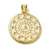 Brass Enamel Micro Pave Cubic Zirconia Pendants KK-Z042-24G-02-1