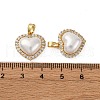 Brass Micro Pave Cubic Zirconia Pendants KK-P308-15G-3