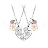 Mother's Day Zinc Alloy Black Enamel Daughter Mother Heart Matching Pendant Necklaces for Women FS-WGCFB36-01-3
