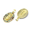 Rack Plating Brass Micro Pave Cubic Zirconia Pendants KK-R157-14C-G-2