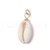 Natural Cowrie Shell Pendants PALLOY-JF03712-02-2