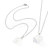 Natural Quartz Nugget Pendant Necklace with 304 Stainless Steel Chains NJEW-JN04385-01-5