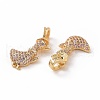 Brass Micro Pave Clear Cubic Zirconia Pendants ZIRC-F135-22G-3