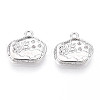 Brass Micro Pave Clear Cubic Zirconia Charms KK-N267-16P-1