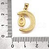Brass Micro Pave Cubic Zirconia Shell Pendants KK-D328-09G-3